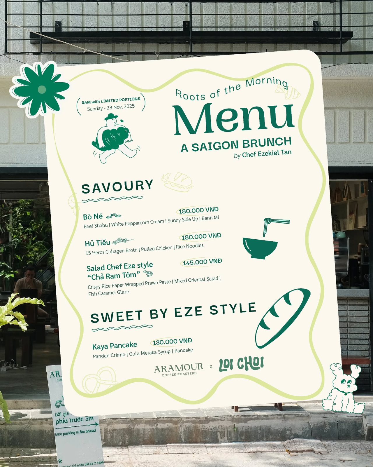 Bàn tiệc được bày biện cho buổi brunch pop-up