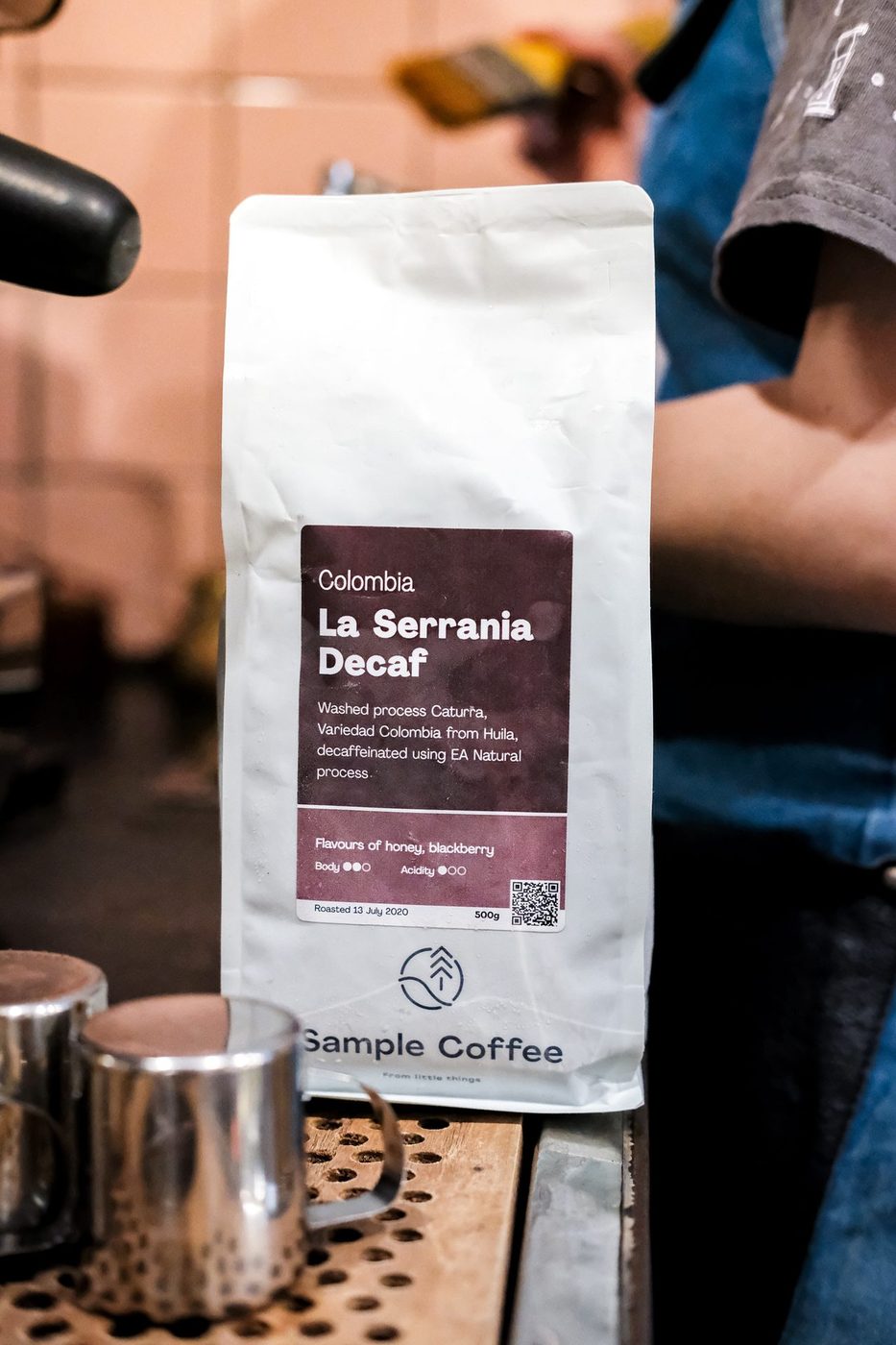 Street-meets-cafe; alleyway exteriors, pour-over, interior lighting