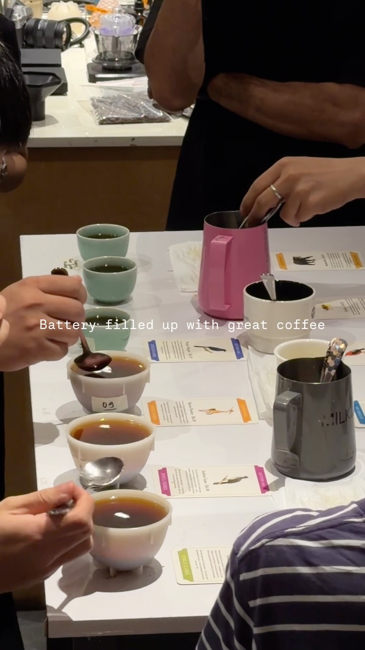 Bàn tay đang cupping / nếm thử
