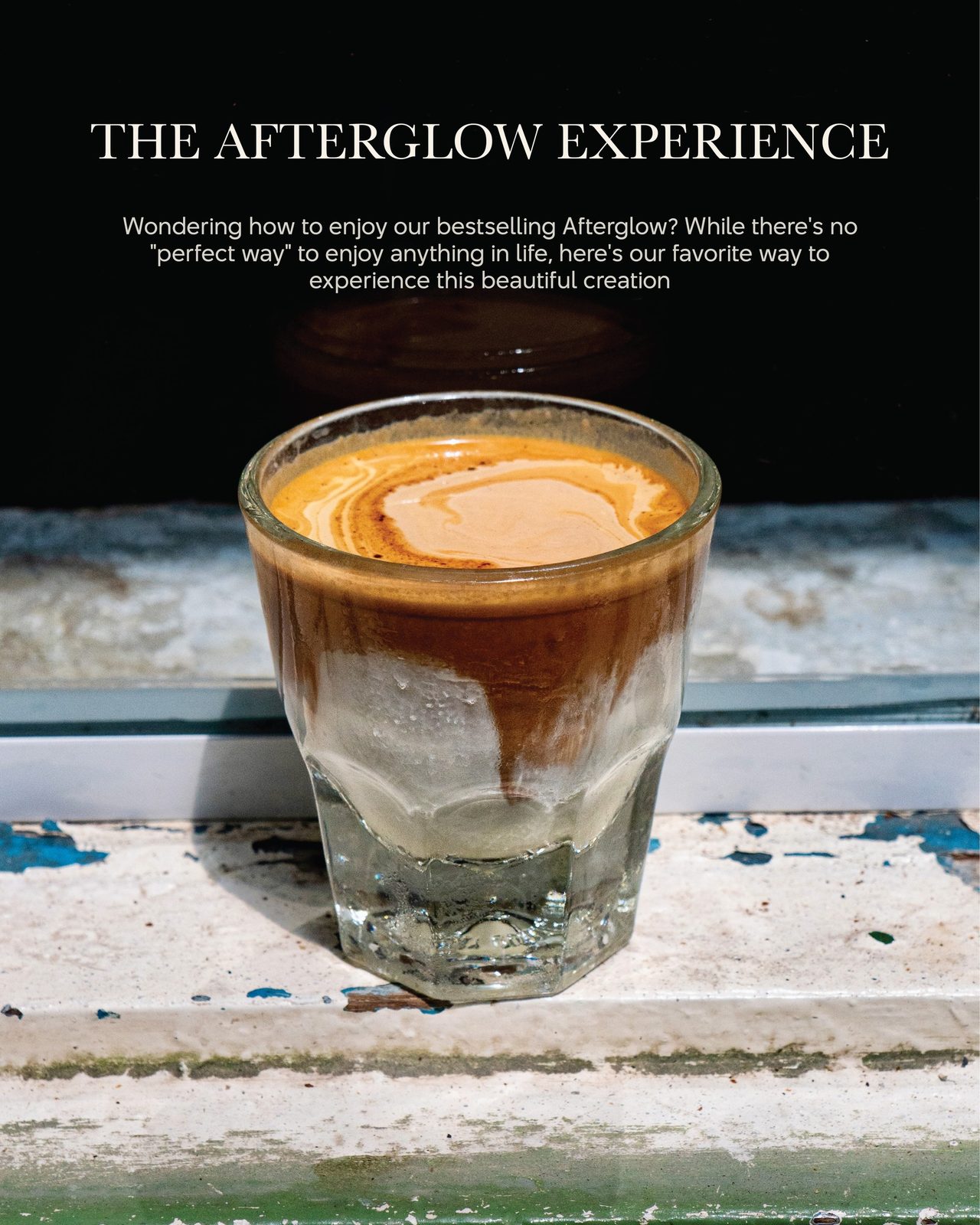 Thẻ chữ 'THE AFTERGLOW EXPERIENCE'
