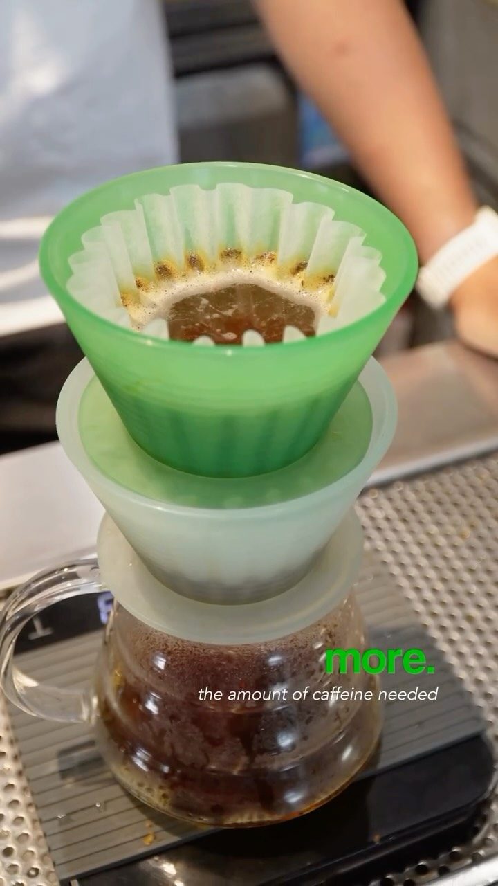 Cận cảnh phin pour-over đang nhỏ giọt